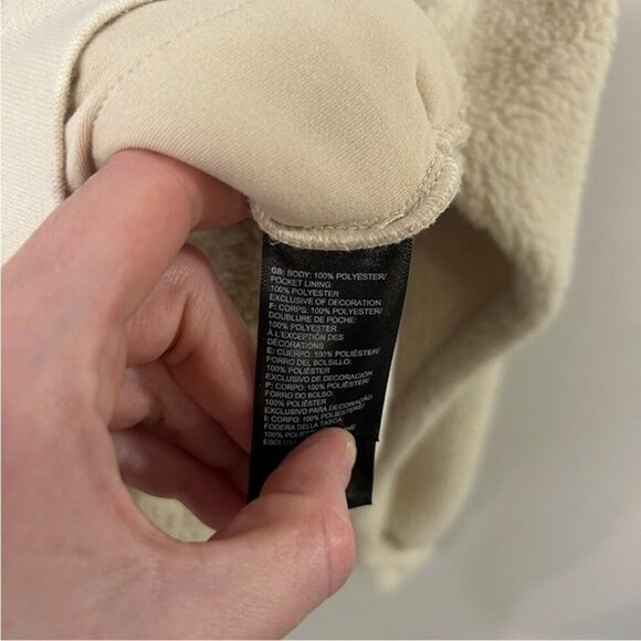 The North Face Cream Pullover Sherpa Soft Hoodie Sweatshirt Women’s Size Medium - Picture 7 of 7